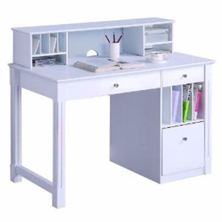 Walker Edison Furniture Walker Edison DW48D30-DHWH Deluxe Solid Wood Desk w/ Hutch - White DW48D30-DHWH